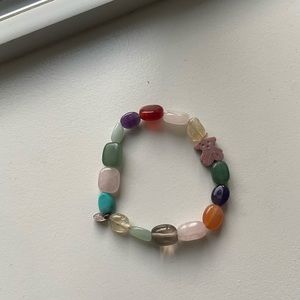 Silver Tous color Bracelet with rhodonite